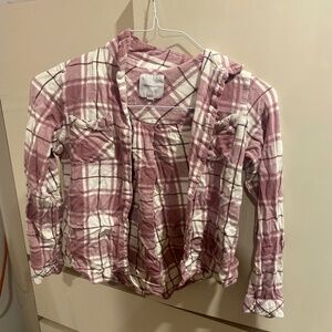 Flannel pink and white shirt